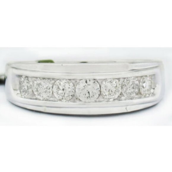 Genuine 1.05 Cts Diamonds Band Ring 10k White Gold